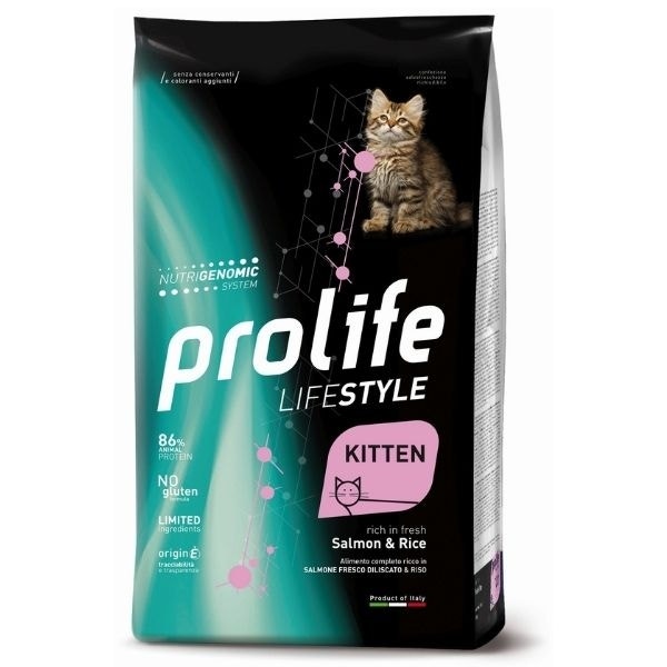 Prolife Lifestyle Salmone E Riso Cibo Secco Per Gattini Sacco 7 Kg-1