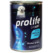 Prolife Smart Pollo Fresco Con Riso Cibo Umido Per Cuccioli Taglia Media/Grande Lattina 400g-1