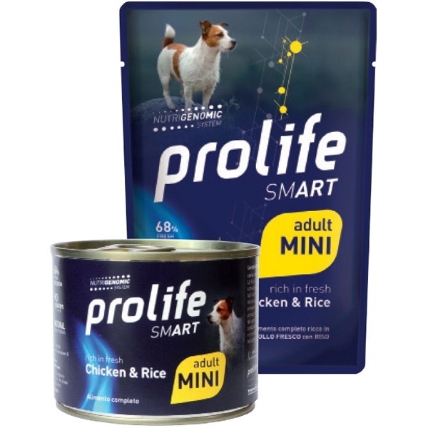 Prolife Smart Pollo Fresco Con Riso Cibo Umido Per Cani Adulti Taglia Mini Bustina 100g-1