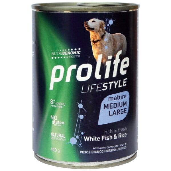 Prolife Lifestyle Pesce Bianco Fresco Cibo Umido Per Cani Maturi Taglia Media/Grande Lattina 400g-2