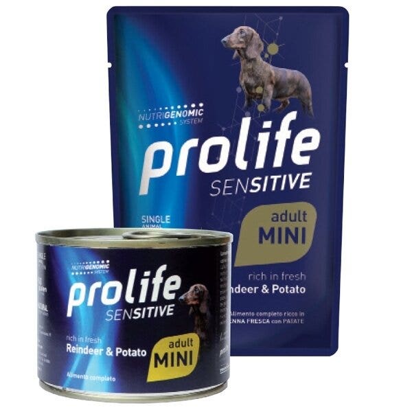 Prolife Sensitive Renne Con Patate Cibo Umido Per Cani Adulti Taglia Piccola Bustina 100g-2
