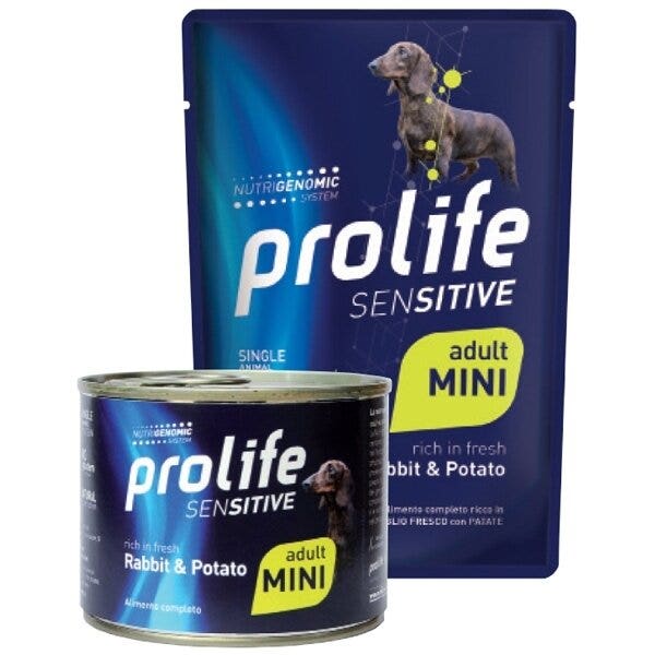 Prolife Sensitive Coniglio Con Patate Cibo Umido Per Cani Adulti Taglia Mini Bustina 100g-2