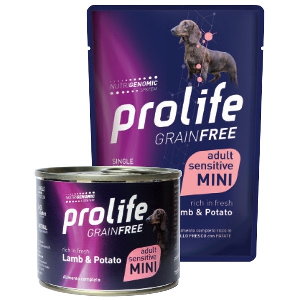 Prolife Grain Free Agnello Fresco Con Patate Cibo Umido Per Cani Adulti Taglia Mini Bustina 100g-1