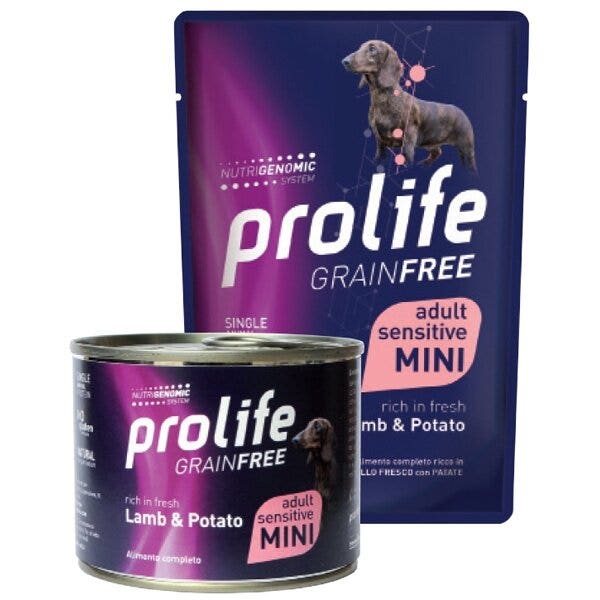 Prolife Grain Free Agnello Fresco Con Patate Cibo Umido Per Cani Adulti Taglia Mini Bustina 100g-2