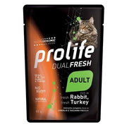 Prolife Dual Fresh Coniglio E Tacchino Freschi Cibo Umido Per Gatti Adulti Bustina 85g-1