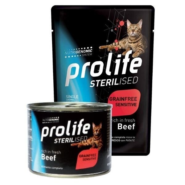 Prolife Sterilised Manzo Fresco E Patate Cibo Umido Per Gatti Adulti Lattina 200g-2