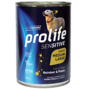 Prolife Sensitive Renne Con Patate Cibo Umido Per Cani Adulti Taglia Media/Grande Lattina 800g-1