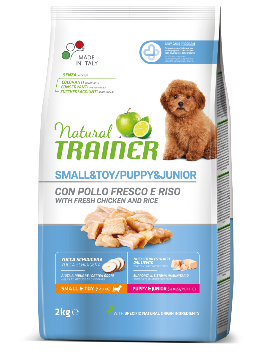 Natural Trainer Crocchette Pollo Fresco Per Cuccioli Taglia Piccola Sacco 2kg-2