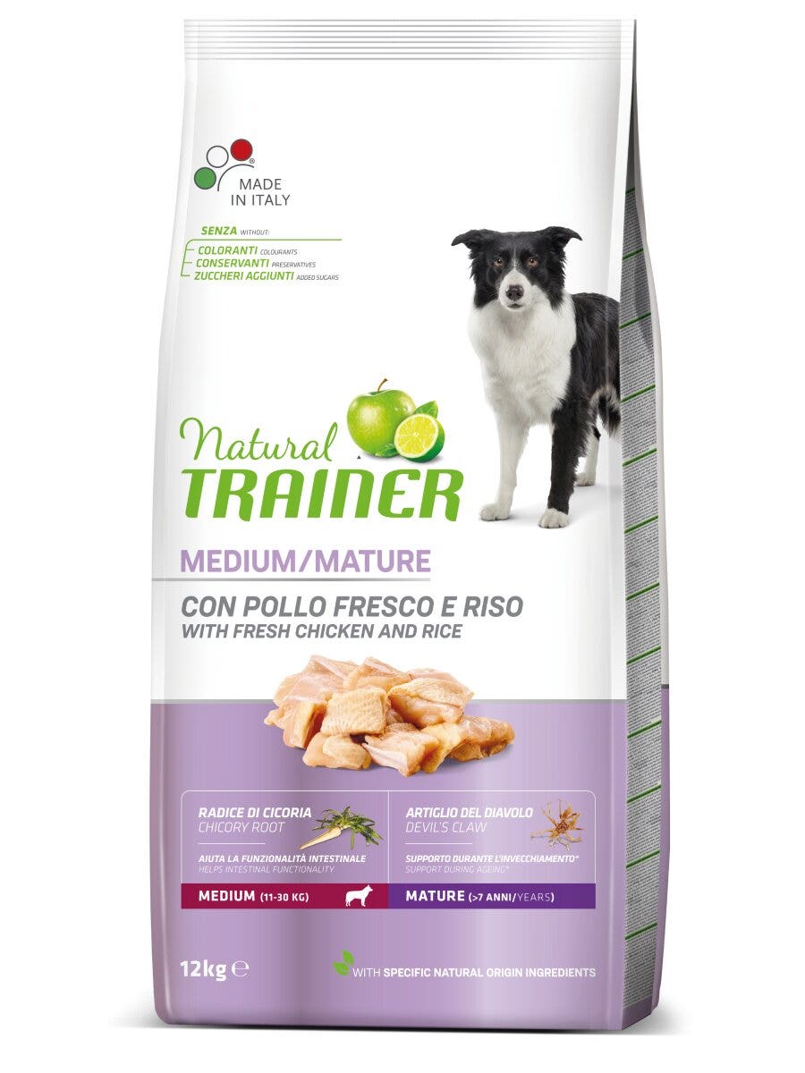 Natural Trainer Crocchette Pollo Fresco Per Cani Adulti Taglia Media 12kg-3