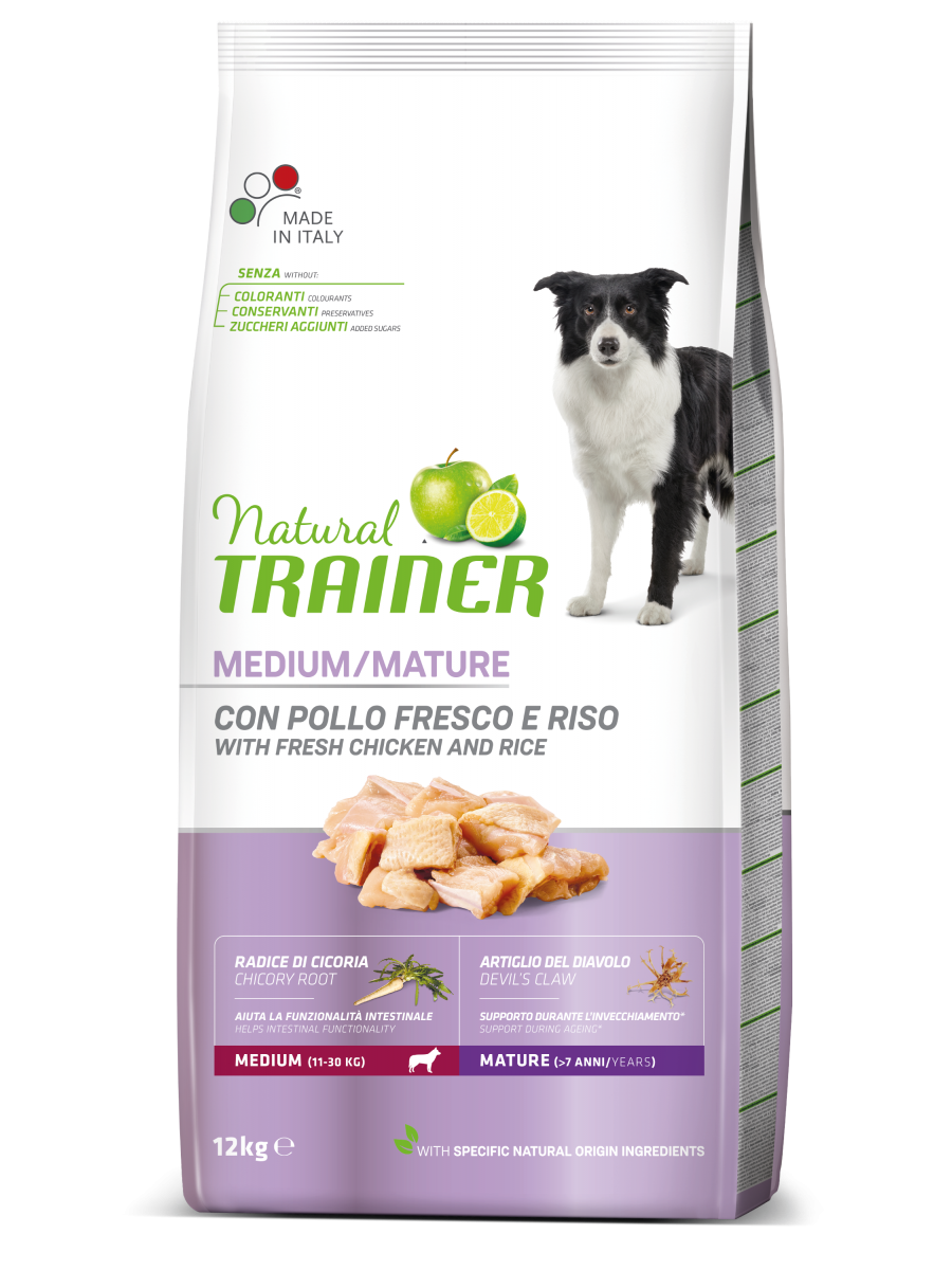 Natural Trainer Crocchette Pollo Fresco Per Cani Adulti Taglia Media 12kg-2