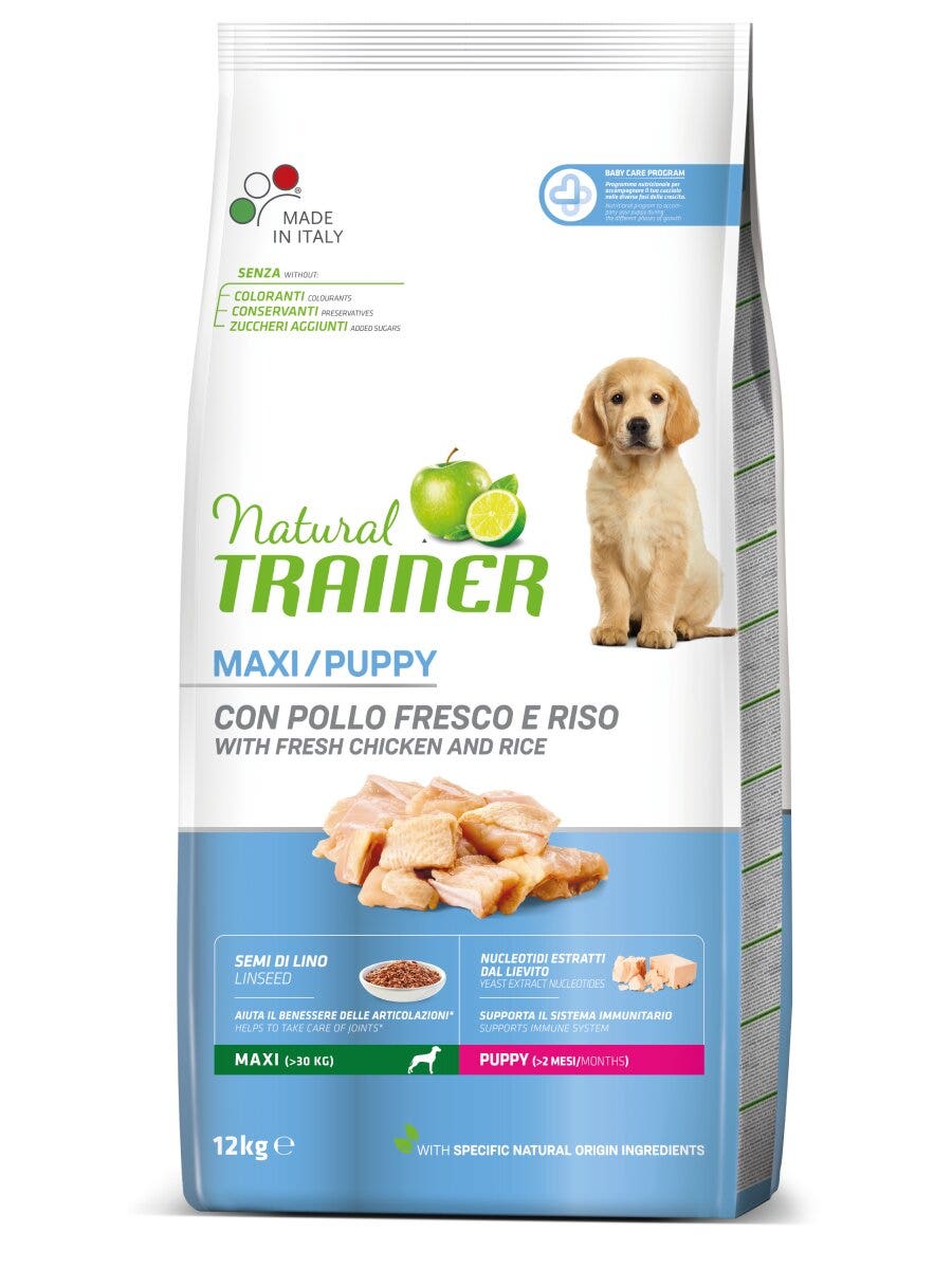 Natural Trainer Crocchette Pollo Fresco Per Cuccioli Taglia Grande Sacco 12kg-3