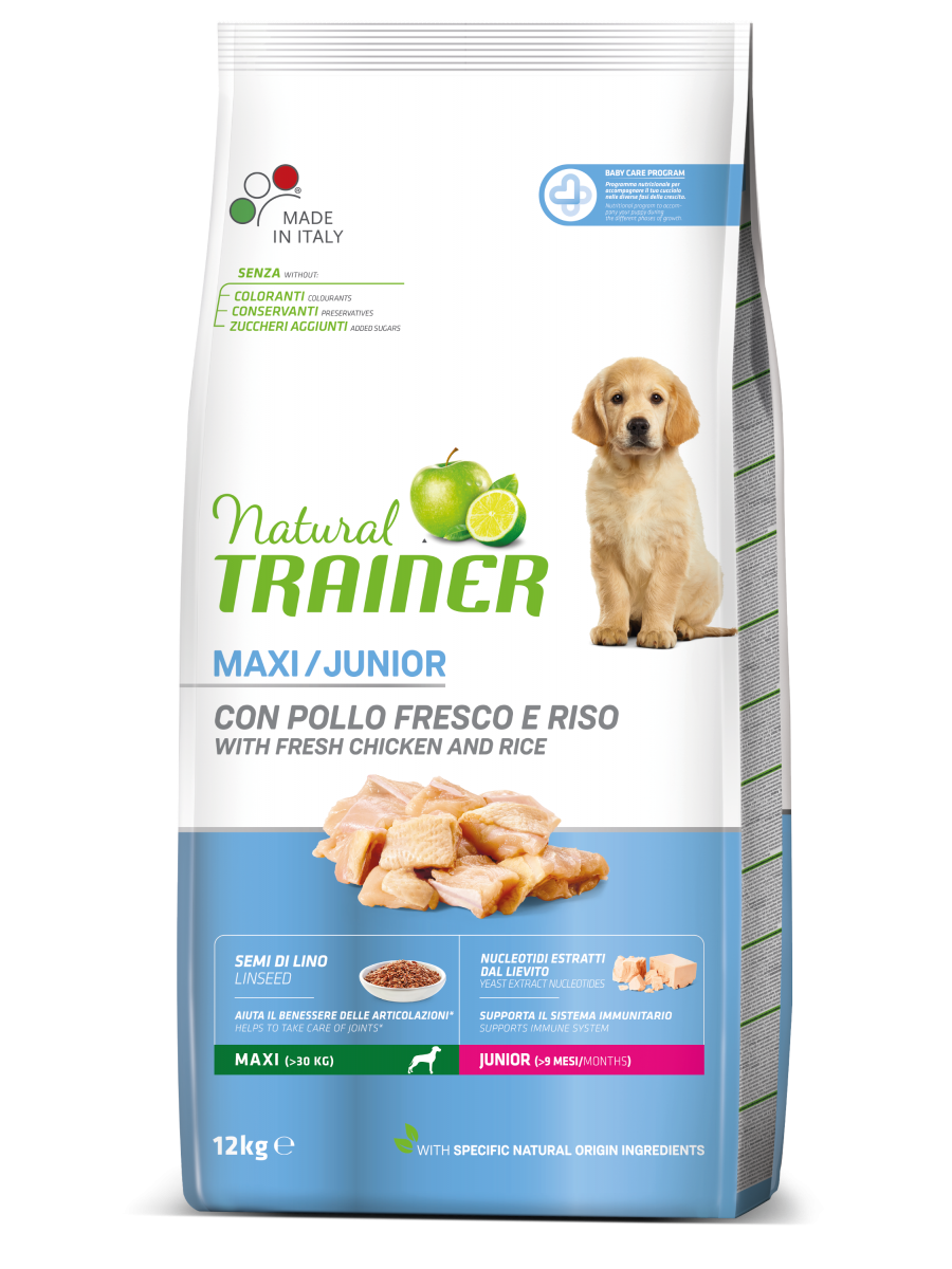 Natural Trainer Crocchette Pollo Fresco Per Cuccioli Taglia Grande <24Mesi Sacco 12kg-2