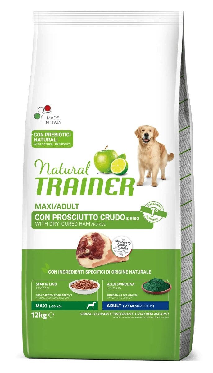 Natural Trainer Crocchette Prosciutto Crudo Per Cani Adulti Taglia GrandeSacco 12 Kg-2