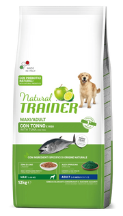 Natural Trainer Crocchette Tonno/Riso Per Cani Adulti Taglia Grande Sacco 12 Kg-0