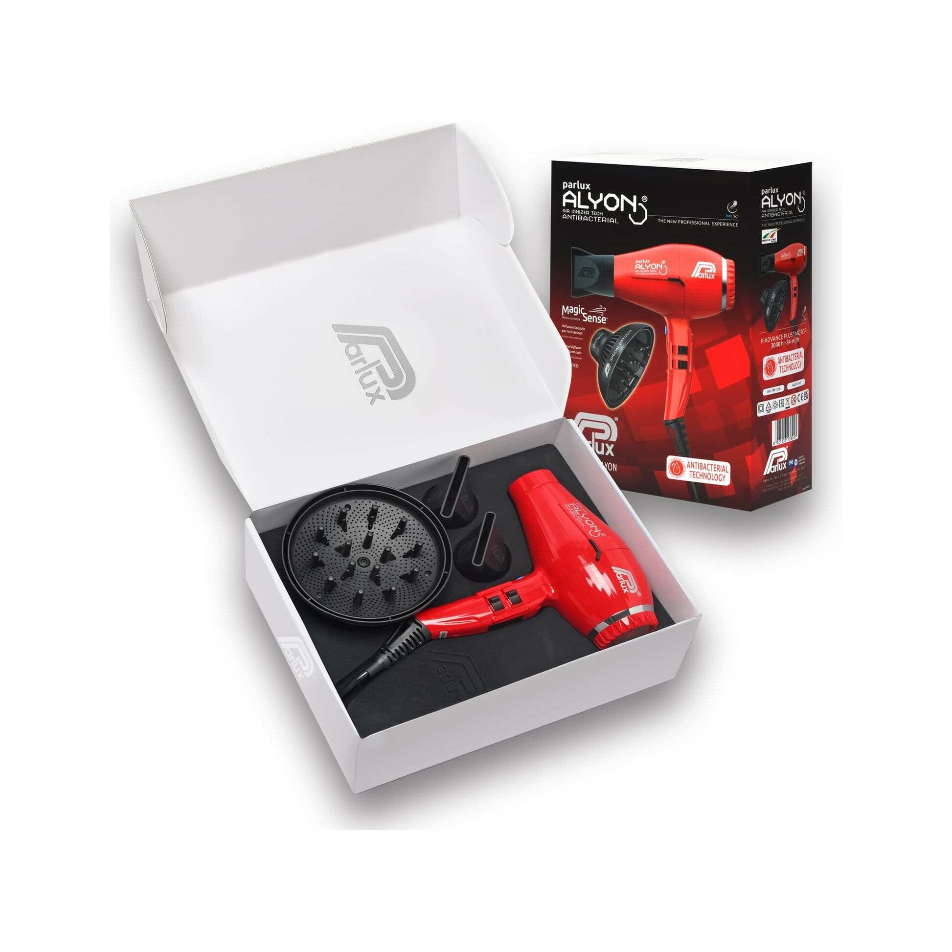 Parlux Asciugacapelli Professionale Alyon Rosso + Diffusore MagicSense-4