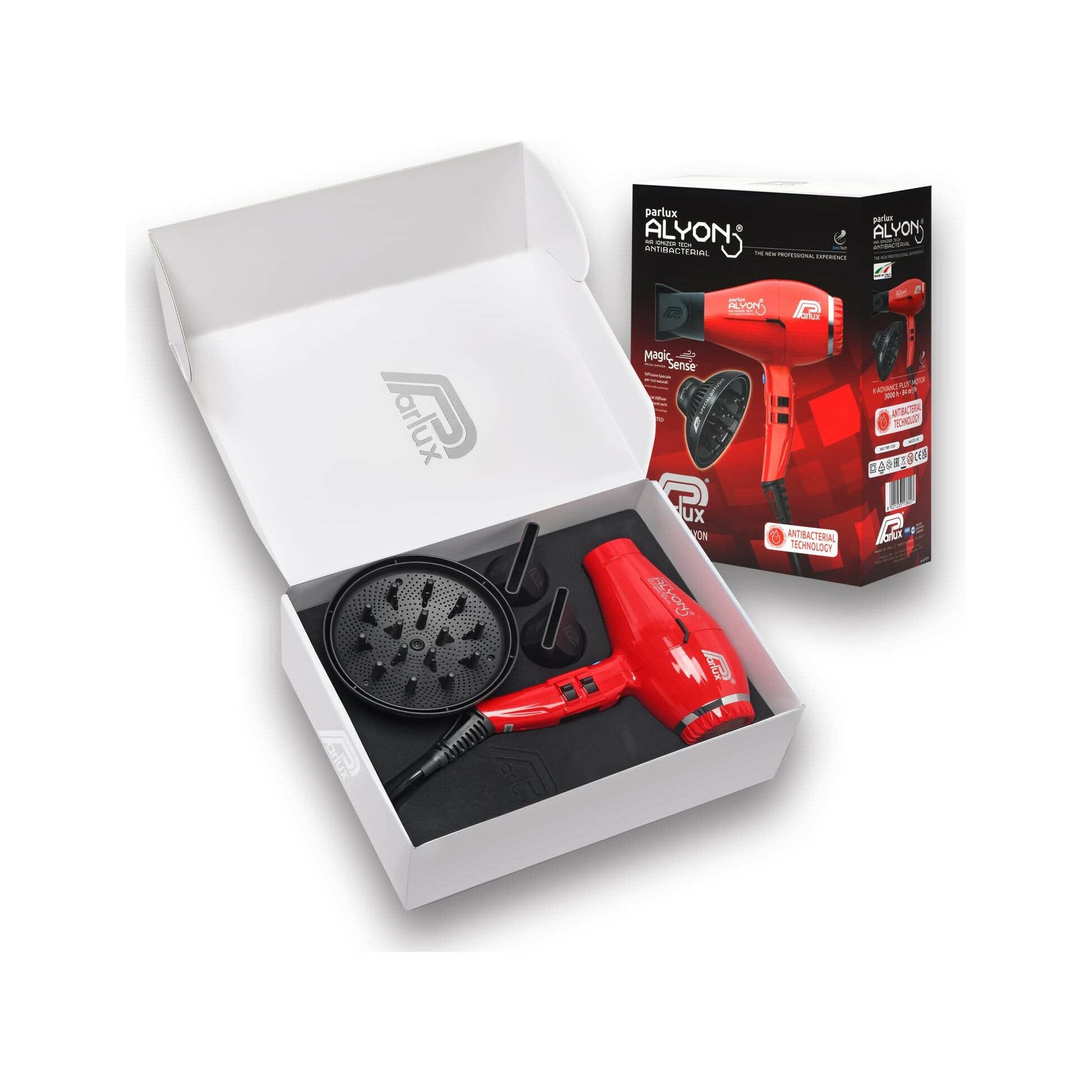 Parlux Asciugacapelli Professionale Alyon Rosso + Diffusore MagicSense-4