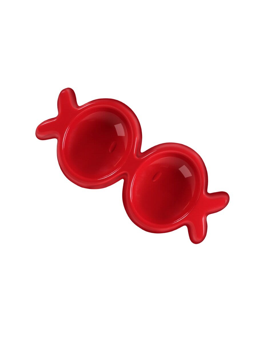 United Pets Fish Kiss Ciotola Cibo e Acqua Per Gatti Colore Rosso-1