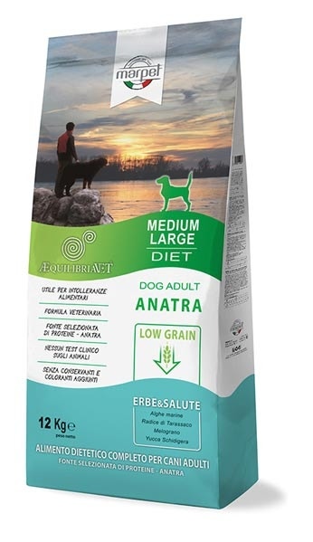 Marpet Aequilibriavet Low Grain Anatra Cibo Secco Per Cani Adulti Taglia Medium Large Sacco 12 Kg-1