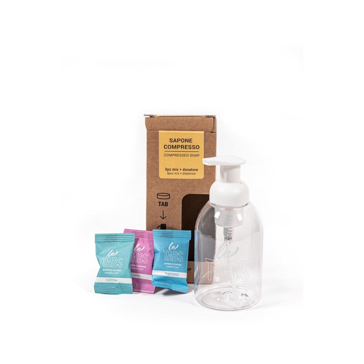 Napkin Letabs Sapone Compresso Starter Kit Dosatore + 3 Tabs Differenti Profumazioni-7