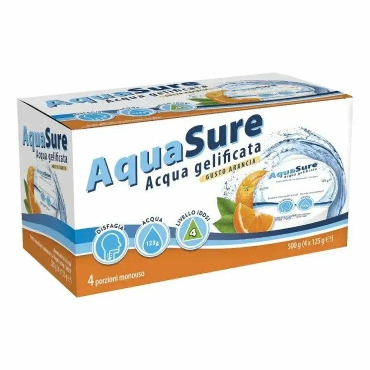 Aquasure Aqua Gelificata Arancia Edulcorata Multipack 4 Pezzi Da 125g-1