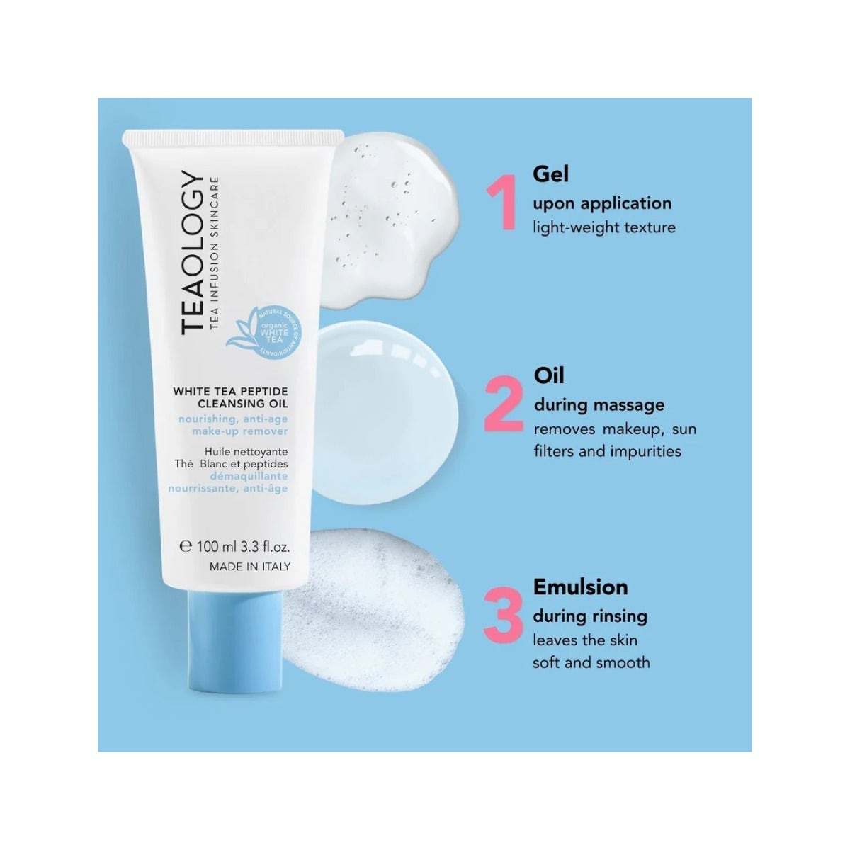 Teaology White Tea Olio Detergente Viso E Occhi Ai Peptidi 100ml-6