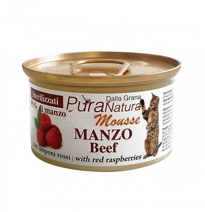 PuraNatura Manzo Cibo Umido Gatti Sterilizzati Scatoletta 85g-1