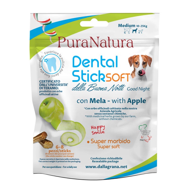 Dental Stick Della Buonanotte Mousse Di Mela E Camomilla Snack Per Cani Taglia Media 90g-1