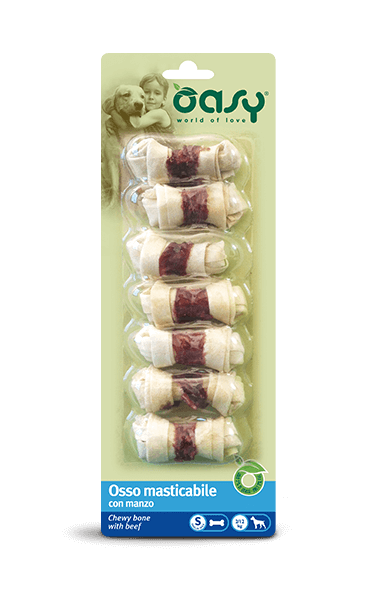Oasy Snack per Cani Osso Masticabile con Manzo Taglia S 85g-1