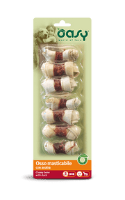 Oasy Snack per Cani Osso Masticabile con Anatra Taglia S 85g-1