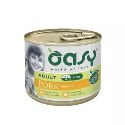 Oasy Wet Dog One Adult Small/mini Maiale 200 g