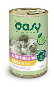 Oasy Wet Dog Lifestage Patè Pollo Cibo Umido Cani Adulti in Sovrappeso Lattina 400g-1