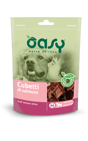 Oasy Snack per Cani Cubetti di Salmone 80g-1