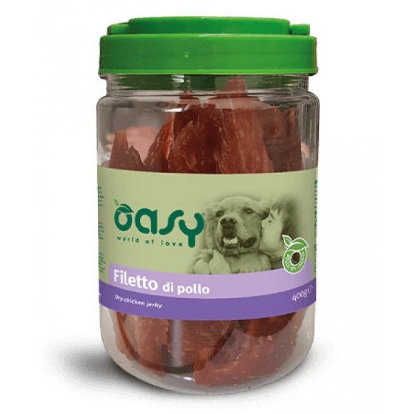 Oasy Snack per Cani Filetti di Pollo Essicati 400g-1