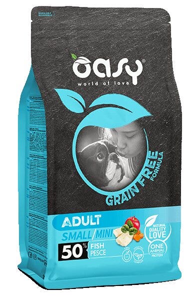 Oasy Grain Free Cibo Secco Pesce Per Cani Adulti Taglia Small/Mini 800g-1
