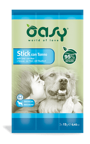 Oasy Snack per Cani Stick con Tonno 3x12g-1