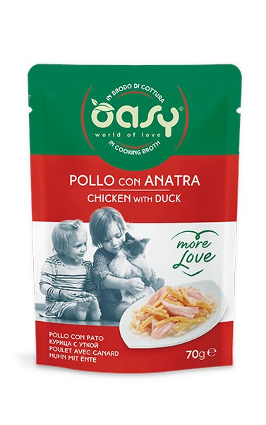 Oasy Wet Cat  More Love Pollo Con Anatra Cibo Umido Per Gatti Adulti 70g-1
