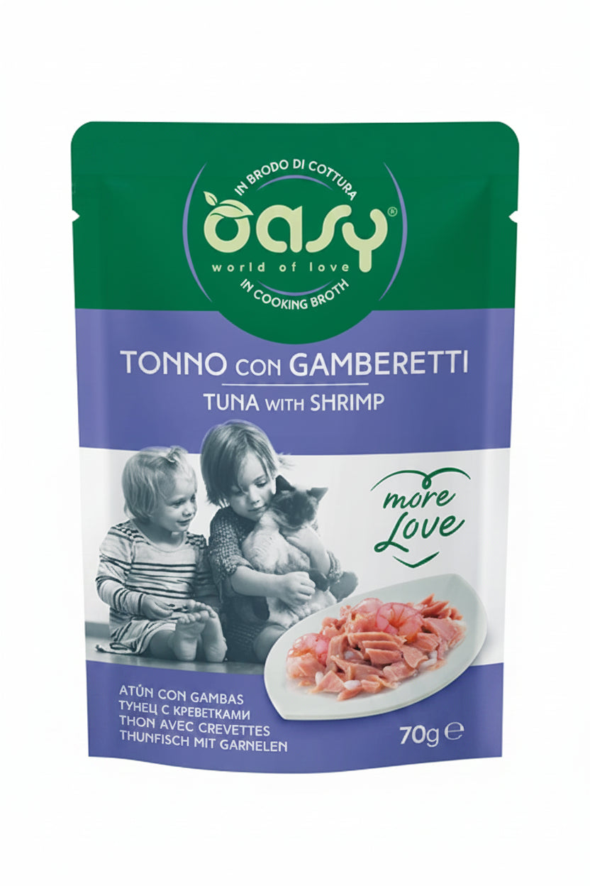 Oasy Wet Cat More Love Tonno Gamberetti 70 g
