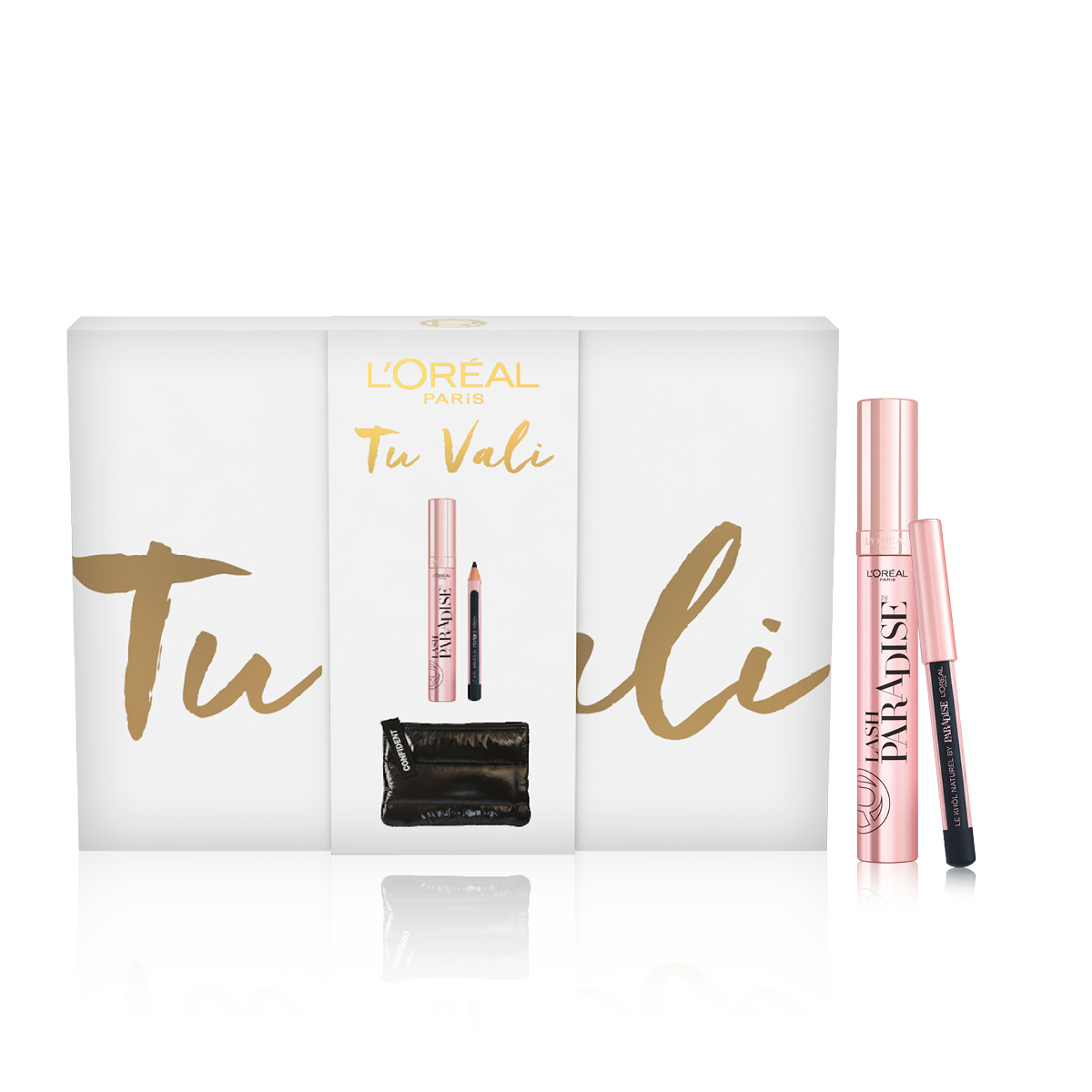 L'Oréal Paris Self Confidence Box Pochette Nera Mascara Lash Paradise + Mini Crayon-1