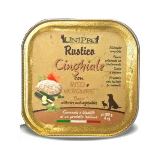 Unipro Rustico Cibo Umido Cinghiale Riso E Verdure Per Cani Vaschetta 100g-1