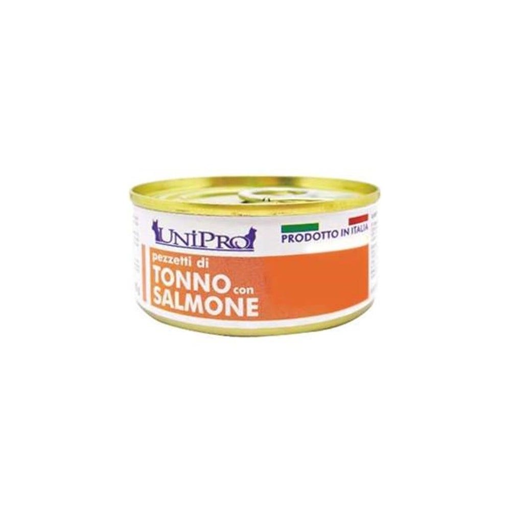 Unipro Pezzetti Di Tonno Con Salmone Cibo Umido Per Gatti Adulti Scatoletta 85g-1