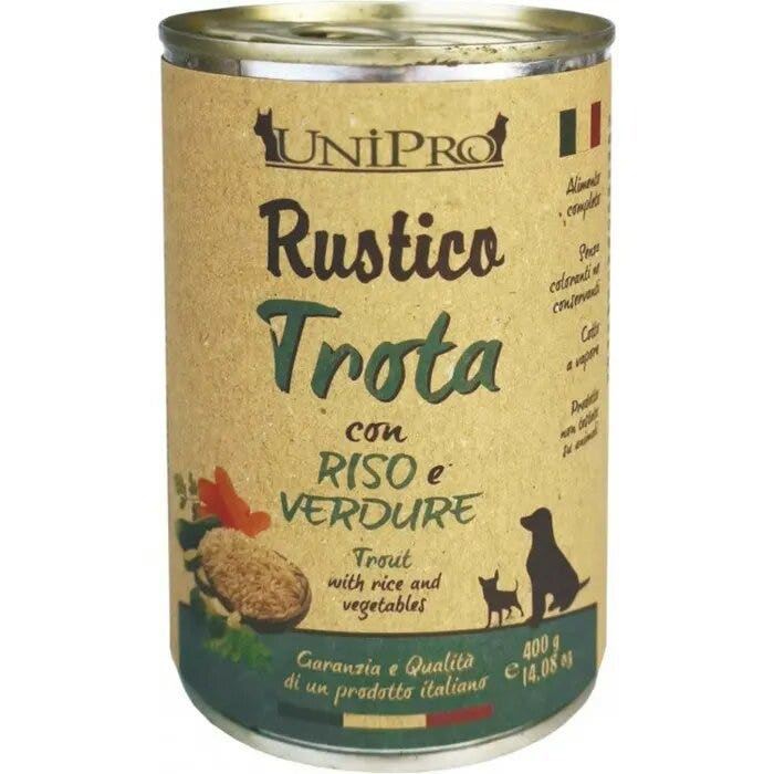 Unipro Rustico Cibo Umido Trota E Riso E Verdure Per Cani Barattolo 400g-1