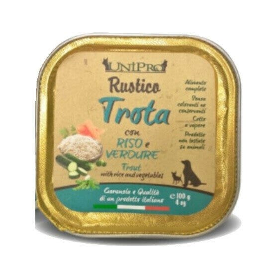 Unipro Rustico Cibo Umido Trota E Riso E Verdure Per Cani Vaschetta 100g-1