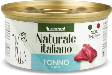 Unipro Naturale Italiano Cibo Umido Tonno Per Gatti Adulti Scatoletta 85g-1