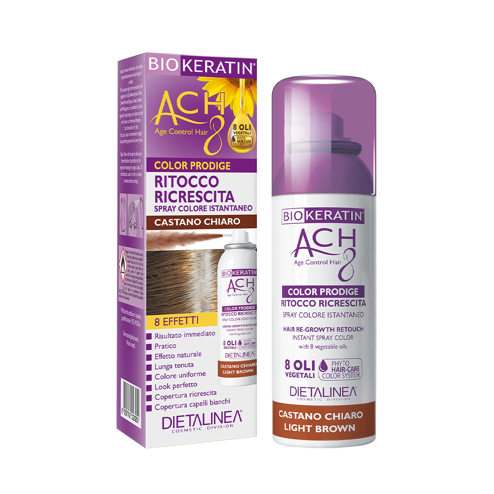 Biokeratin Ach8 Ritocco Ricrescita Spray Castano Chiaro 75ml-1