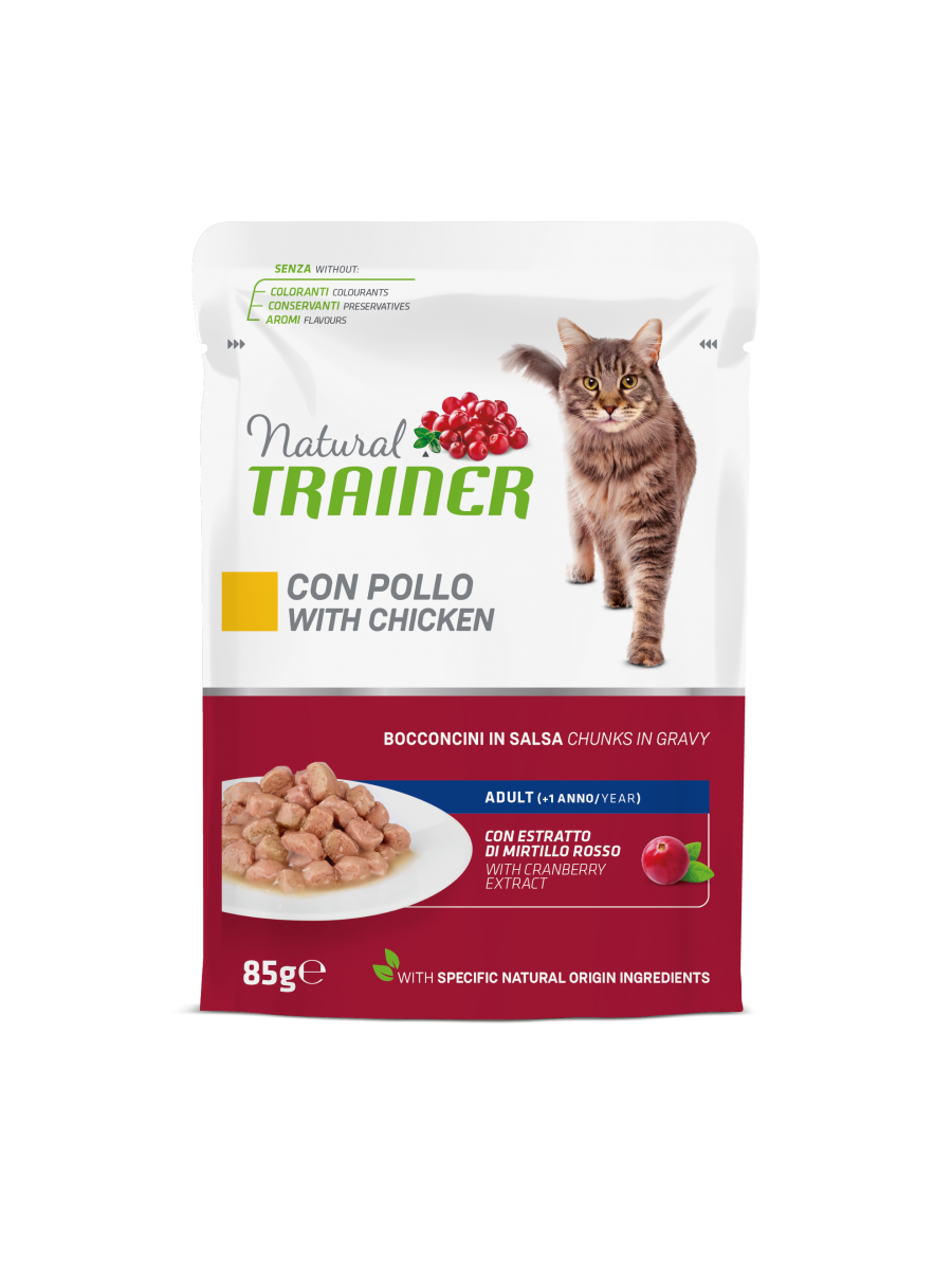 Natural Trainer Cibo Umido Al Pollo Per Gatti Adulti Busta 85g-2