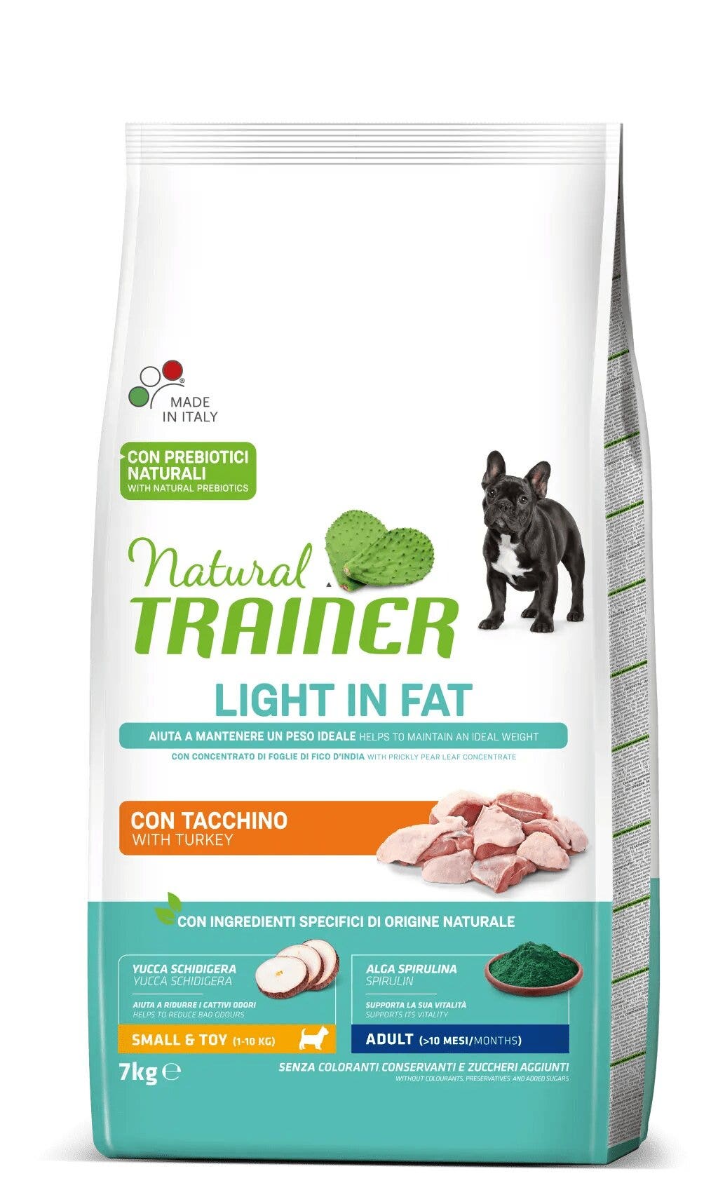 Natural Trainer Light In Fat Crocchette Tacchino Per Cani Adulti Taglia Mini 7kg-1