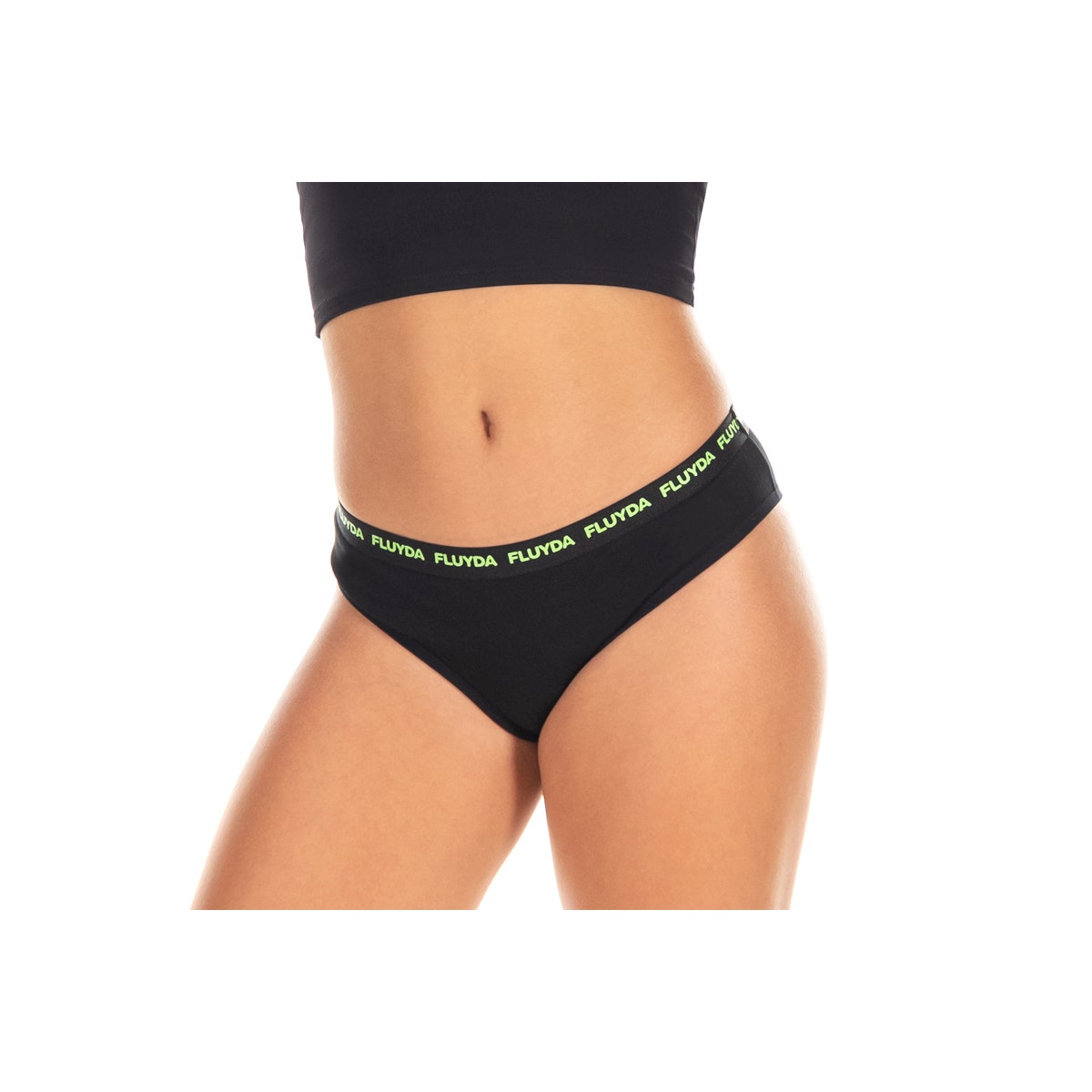 Fluyda Slip Organic Cotton Teen Plus Mutandina Assorbente Nero Taglia 11-12 Anni-1