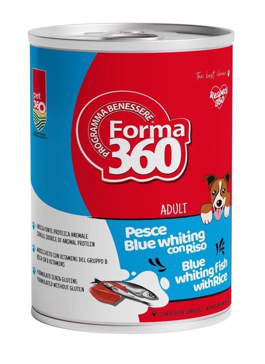 Pet360 Forma360 Cibo Umido Pesce Blue Whitening E Riso Per Cani Adulti 400g-1