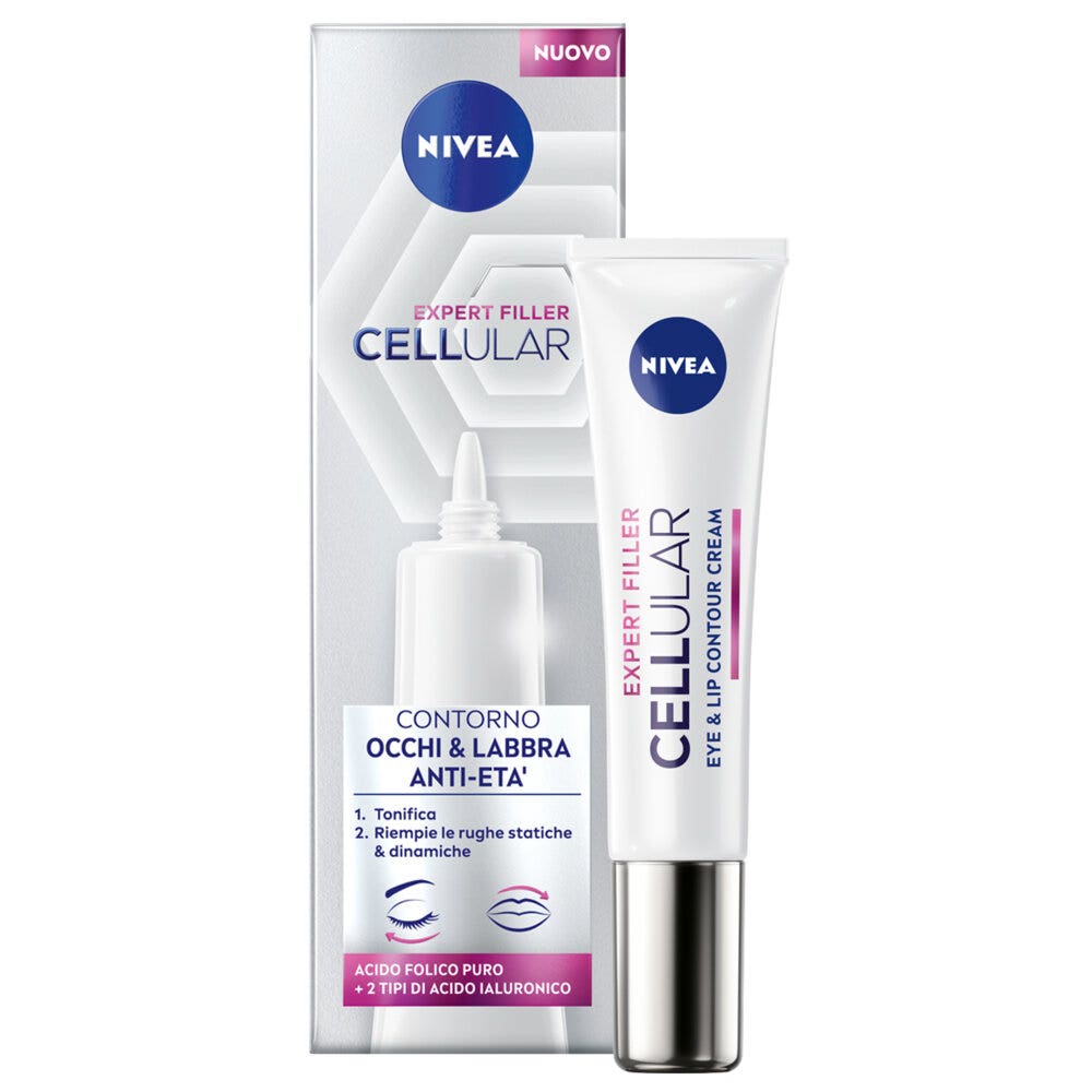 Nivea Cellular Expert Filler Contorno Occhi & Labbra Anti-età 15ml Crema Viso Occhi E Labbra-10