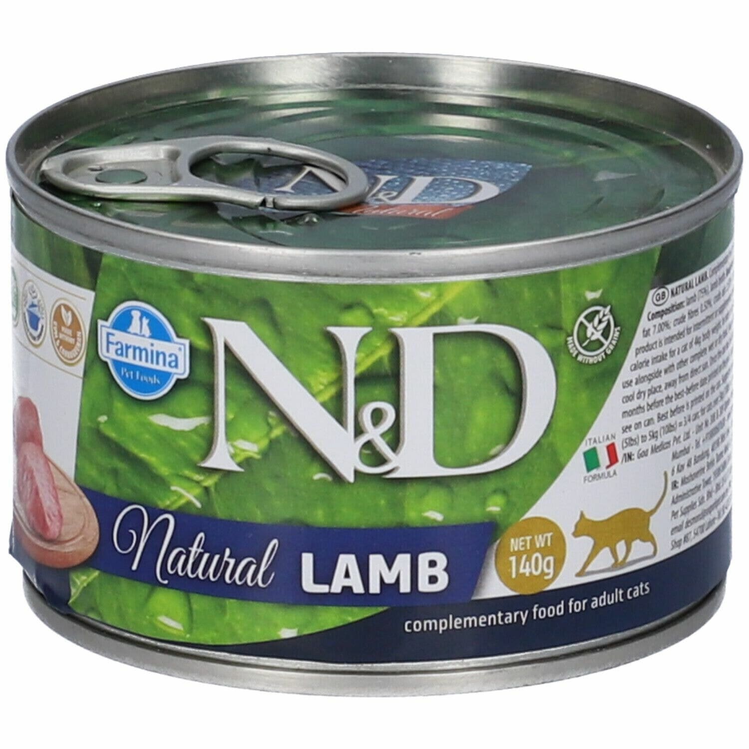 Farmina Natural & Delicious Natural Agnello per Gatti 140g-1